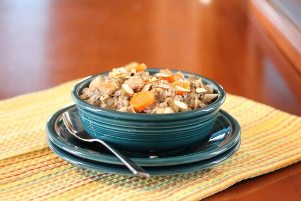 <p>Lisa's Dinnertime Dish</p><p>A gentle soup, chock full with wild rice and turkey, that is hearty enough without being too light or too rich.</p><p><strong>Get the recipe: <a href="https://lisasdinnertimedish.com/slow-cooker-turkey-wild-rice-soup/" rel="nofollow noopener" target="_blank" data-ylk="slk:Turkey & Wild Rice Soup;elm:context_link;itc:0;sec:content-canvas" class="link ">Turkey & Wild Rice Soup</a></strong></p>