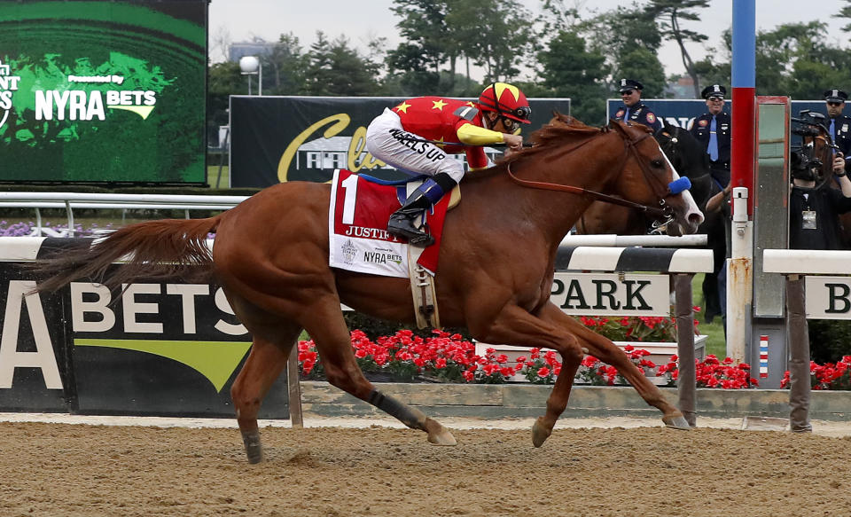 Triple Crown winner Justify was the center of the sports world on Saturday. (AP Photo)