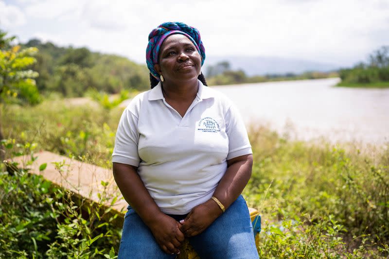 Clemencia Carabali, 51, mentor and close friend of Colombian left-wing vice-presidential candidate Francia Marquez poses for a picture in La Balsa