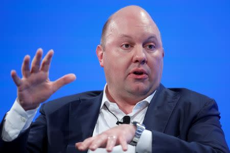 Venture capital firm Andreessen Horowitz Co-Founder and General Partner Marc Andreessen speaks at the WSJD Live conference in Laguna Beach, California October 28, 2014. REUTERS/Lucy Nicholson