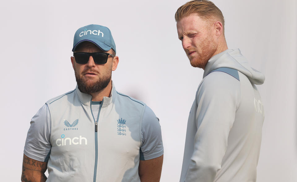 Brendon McCullum and Ben Stokes, pictured here in action for England.