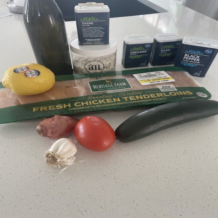 ingredients for dinner on the counter