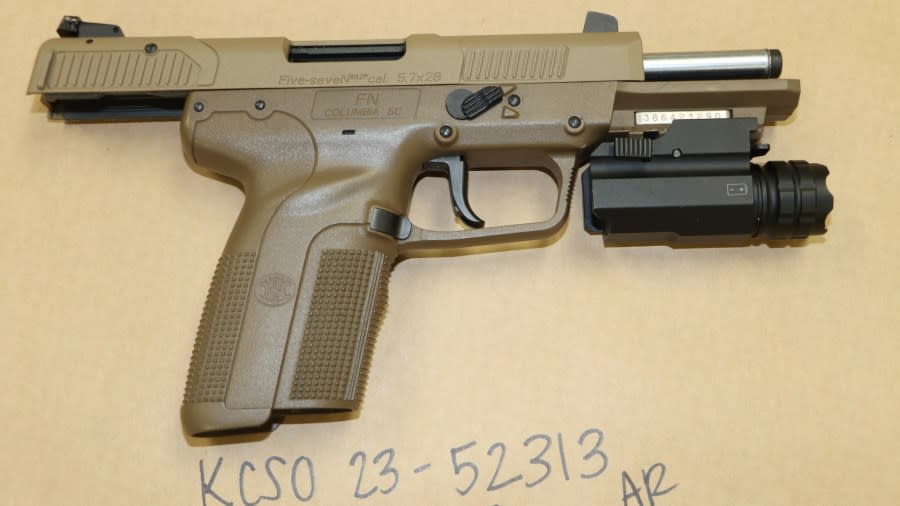 A gun found when Kevin Nguyen's home was searched. (Courtesy Kent County Sheriff's Office)