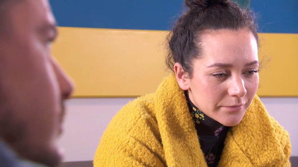 hollyoaks' cleo mcqueen looking worried