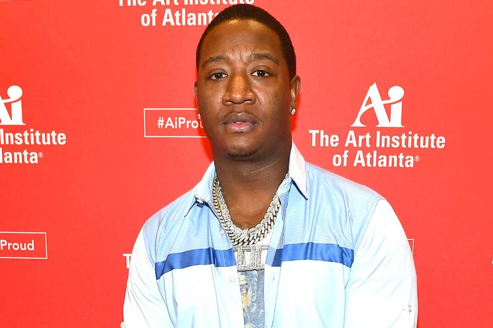 <p>Paras Griffin/Getty</p> Yung Joc attends a premiere at The Art Institute of Atlanta in 2020.