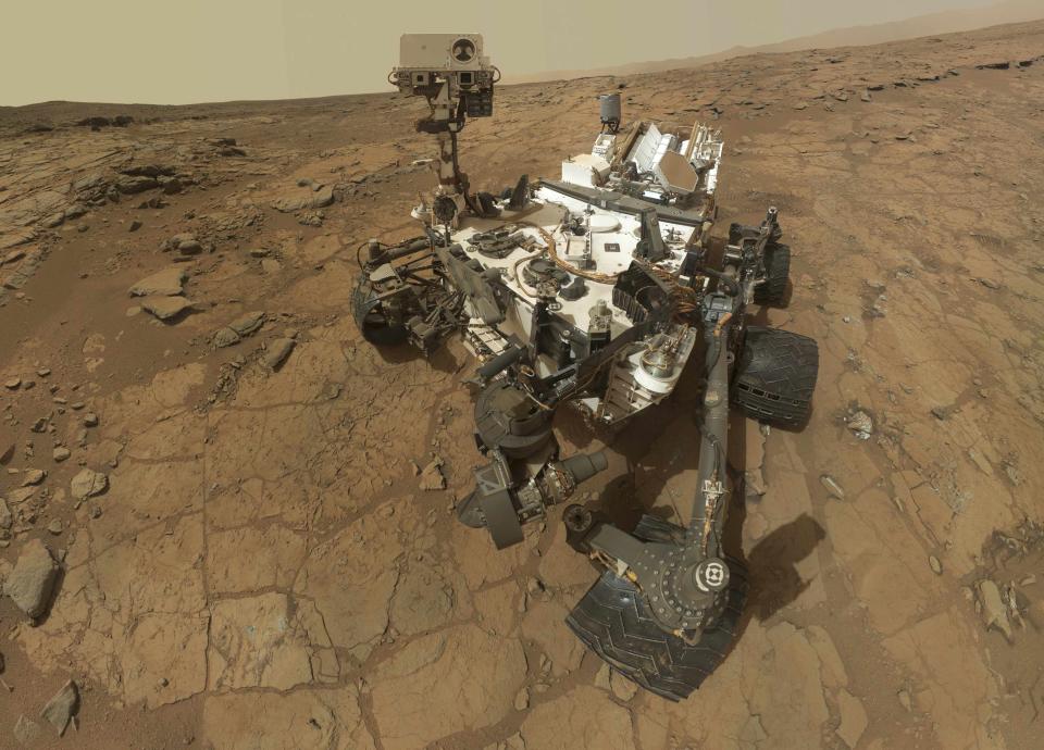 A self-portrait of the Mars rover Curiosity is seen in this February 3, 2013 handout image courtesy of NASA. Scientists with NASA's Mars rover Curiosity team say they have found evidence of a fresh water lake at the rover's landing site that would have been perfectly suited to host simple rock-eating microbes, such as those found in caves and hydrothermal vents on Earth. REUTERS/NASA/JPL-Caltech/MSSS/Handout (MARS - Tags: SCIENCE TECHNOLOGY) THIS IMAGE HAS BEEN SUPPLIED BY A THIRD PARTY FOR EDITORIAL USE ONLY. NOT FOR SALE FOR MARKETING OR ADVERTISING CAMPAIGNS