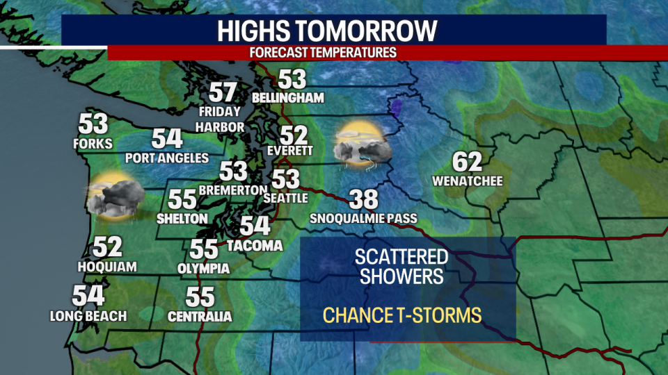 <div>Regional Highs Tomorrow</div> <strong>(FOX 13 Seattle)</strong>