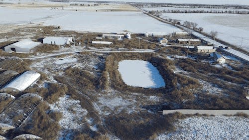 Drone shot of a field