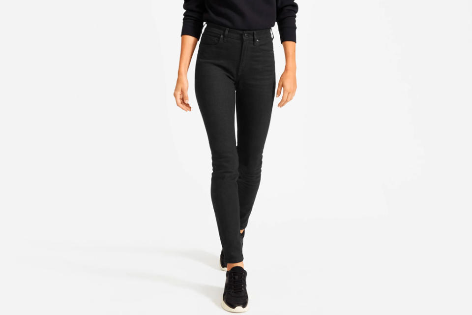 skinny jeans, black, everlane