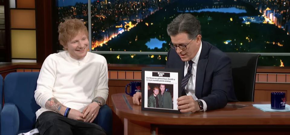 Ed Sheeran on "The Late Show with Stephen Colbert"