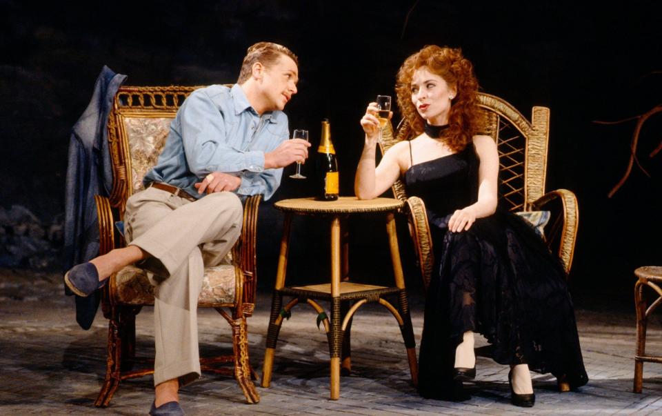 Michael Ball (Alex Trapani), Ann Crumb (Rose Vibert) in Aspects of Love, Prince of Wales Theatre, March 1989