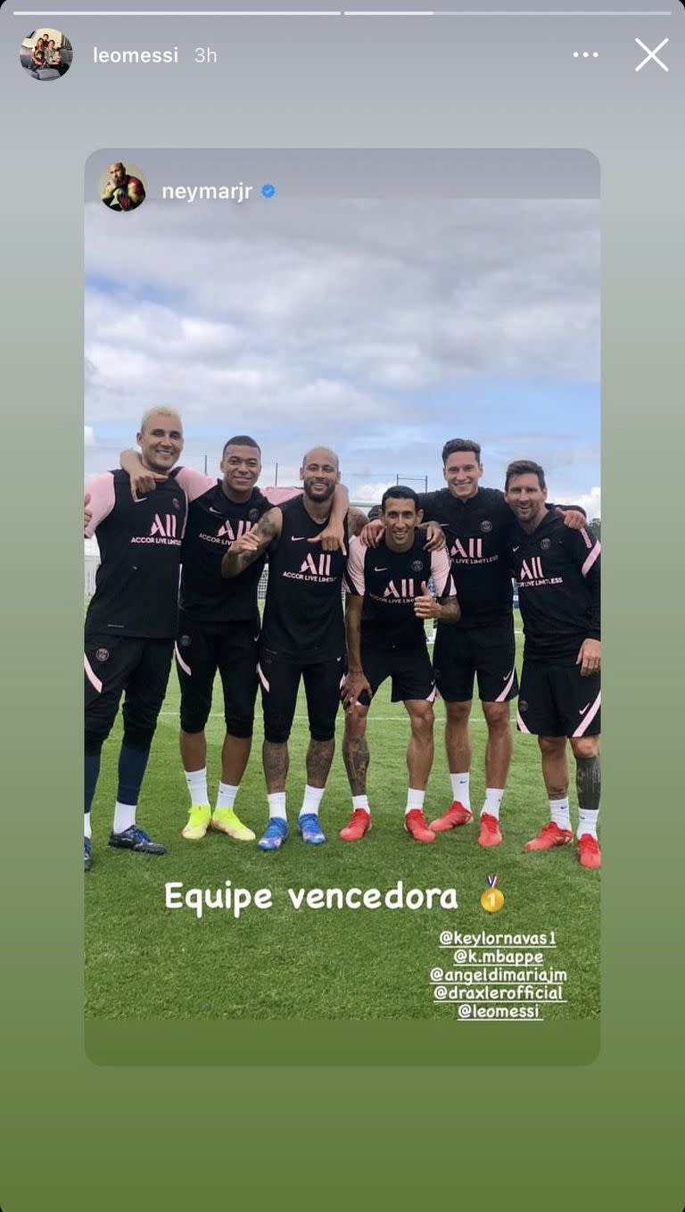 El "equipo ganador" del martes en el entrenamiento del PSG