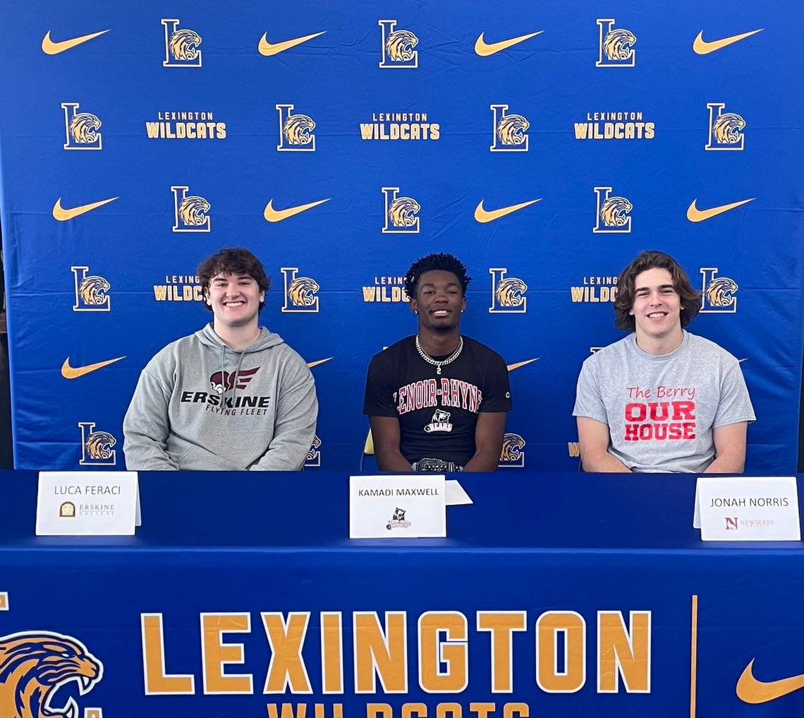 Lexington football players sign their letters of intent on Feb. 1, 2023.