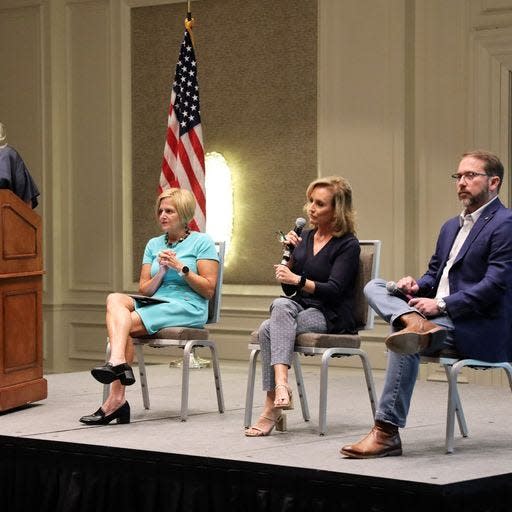 Sen. Loranne Ausley, and Representatives Allison Tant and Jason Shoaf participated in a hour-long discussion with attendees at the Tallahassee Chamber annual retreat, Aug. 18. 2022