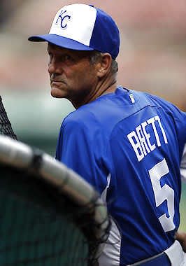 George Brett watches batting practice before a game against St. Louis Cardinals on Thursday.Jeff Roberson | Associated Press