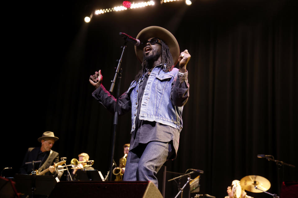 INGLEWOOD, CALIFORNIA - APRIL 18: Black Pumas perform onstage during the Mavis Staples' 85th: All-Star Birthday Celebration at YouTube Theater on April 18, 2024 in Inglewood, California. (Photo by Taylor Hill/Getty Images for Blackbird Presents and Live Nation )