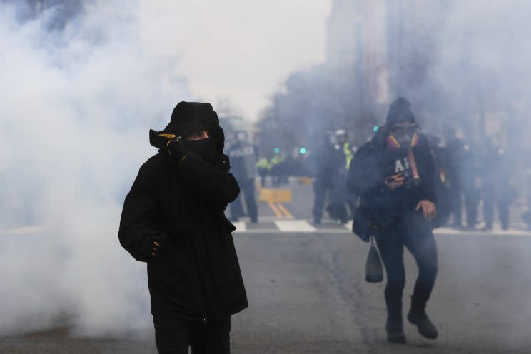 Tränengas auf den Straßen von Washington DC.