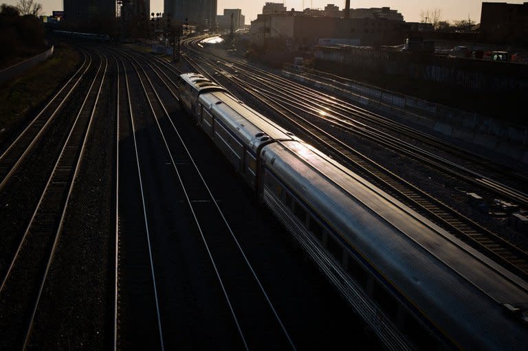 A VIA Rail train leaves Union Station, on April 22, 2013 in Toronto, Ontario, Canada. The US Federal Bureau of Investigation was involved in the Canadian investigation, though the extent of the information-sharing was not immediately clear