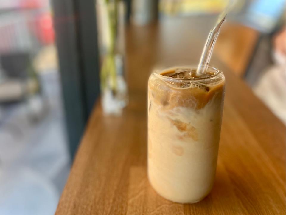 An iced salted caramel latte from Zugba Café in Daytona Beach Shores.