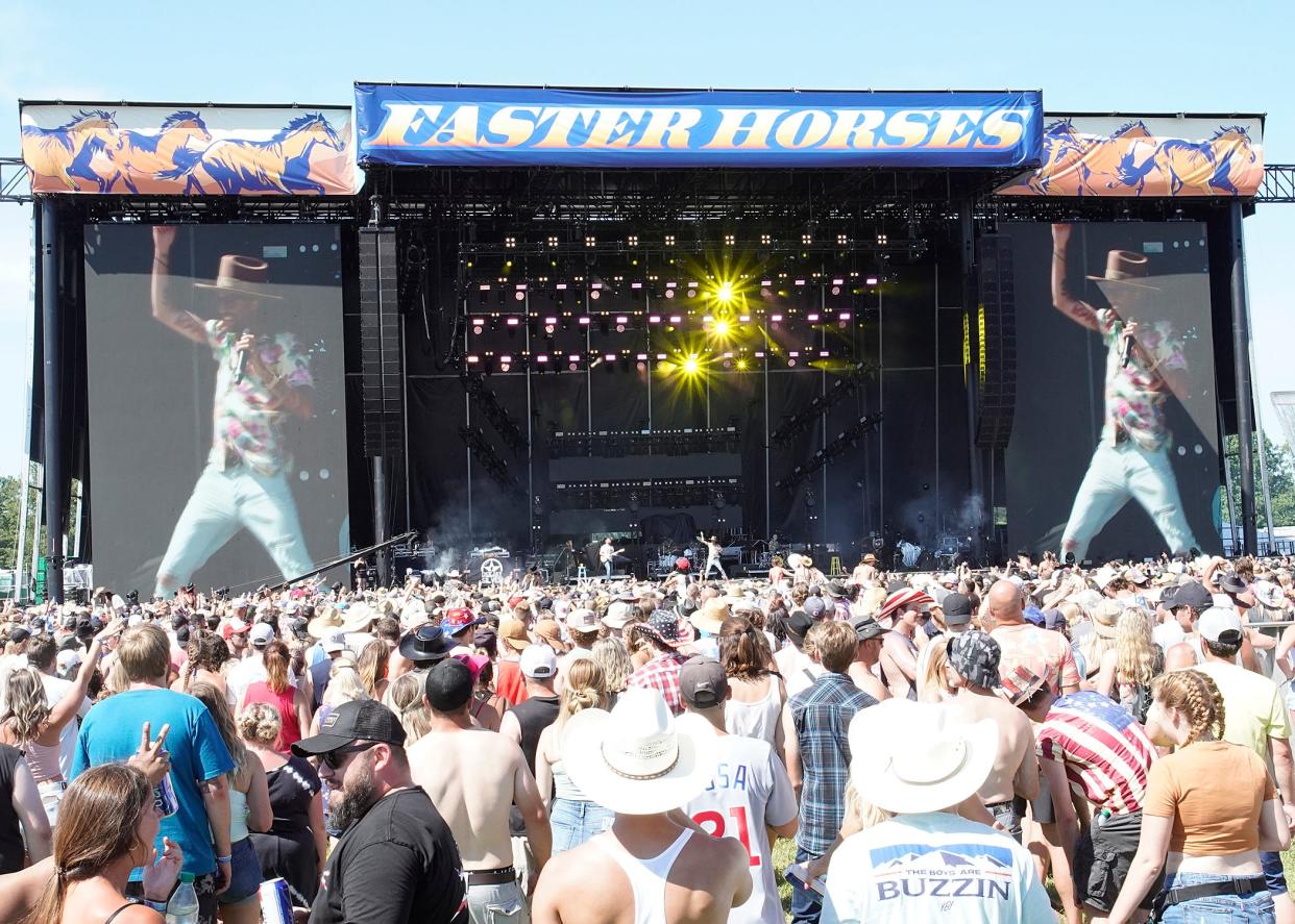 Niko Moon performs July 22, 2022, during Faster Horses at Michigan International Speedway in Cambridge Township. This year's festival is Friday-Sunday, July 14-16.