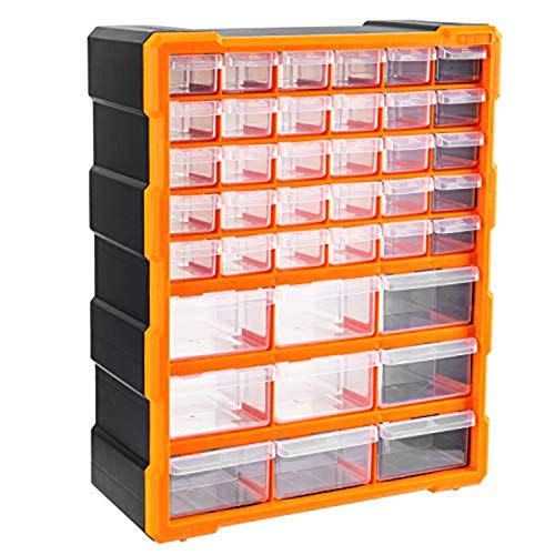 7) Wall Mount Hardware and Craft Storage Cabinet Drawer Organizer