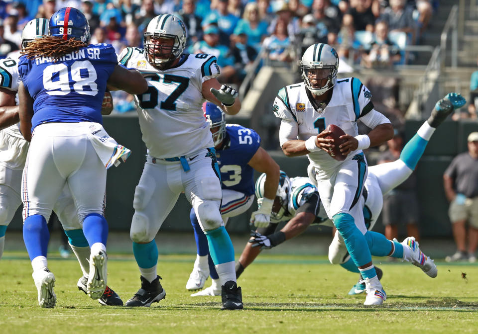 Cam Newton and the Panthers are off to a solid 3-1 start this season. (AP)