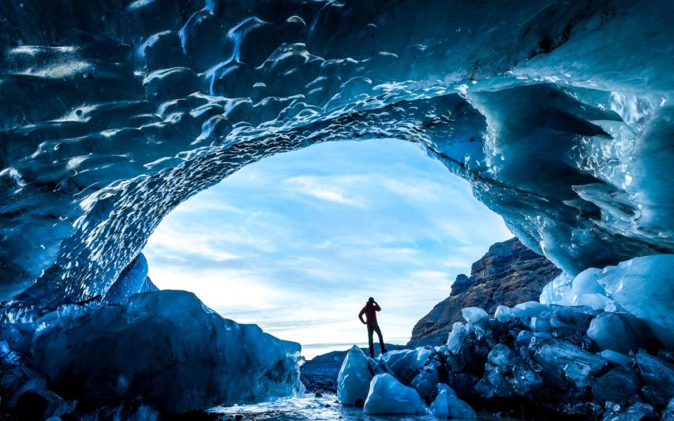 Ice Cave, Svinafellsjokull Glacier, Iceland - Getty