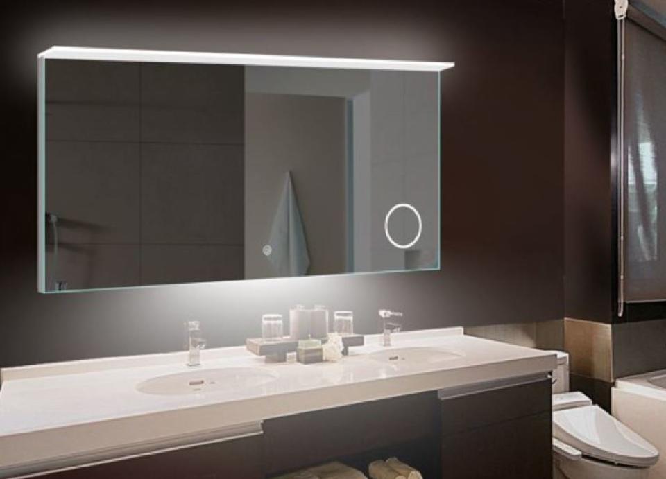 large light up bathroom mirror over sink