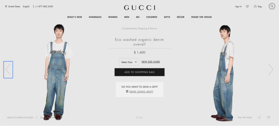 Gucci is selling overalls with fake grass stains for $1,400.