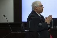 Assistant State Attorney Ronald Gale speaks during closing arguments against Ronnie Oneal III at the George E. Edgecomb Courthouse in Tampa, Fla., on Monday, June 21, 2021. (Ivy Ceballo/Tampa Bay Times via AP)