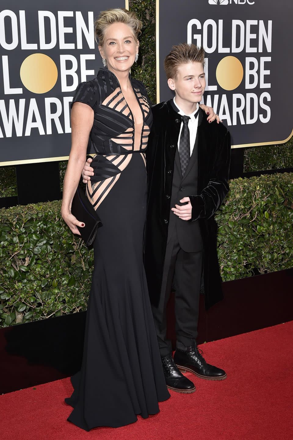 Sharon brought her son Roan along as her date to the awards. Source: Getty