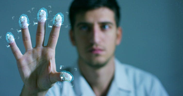 <span class="caption">What happens when you run out of fingers?</span> <span class="attribution"><a class="link " href="https://www.shutterstock.com/image-photo/scan-fingerprint-biometric-identity-medical-concept-570187411?src=6ub4ZkyeF261SvQdPBTjZQ-2-25" rel="nofollow noopener" target="_blank" data-ylk="slk:HQuality/Shutterstock;elm:context_link;itc:0;sec:content-canvas">HQuality/Shutterstock</a></span>