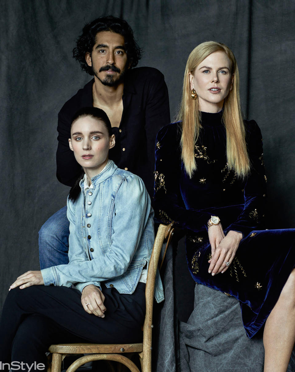 Rooney Mara, Nicole Kidman, and Dev Patel of the 
 Lion 