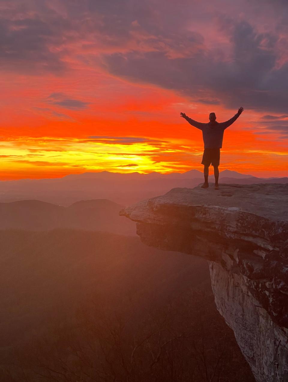 Sunrise is seen at McAfee Knob in Virginia.