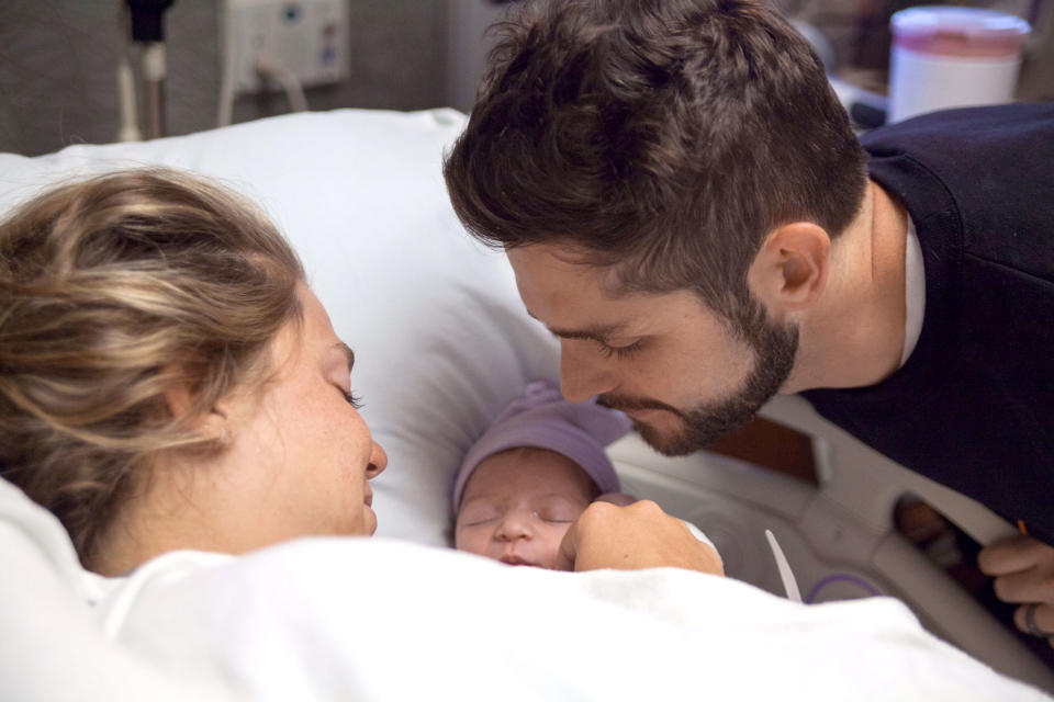 <p>Mom and Dad, meet Ada! The couple can't help but gush over their newborn daughter. “Last night at 10:28 PM Ada James Akins was born and it was truly the most amazing thing I have ever experienced," <span>the country singer shared</span>. "I can’t believe that we have two daughters!!”</p>