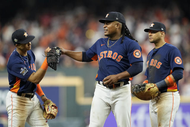 Astros burst ahead, beat Phillies 5-2, tie World Series 1-1