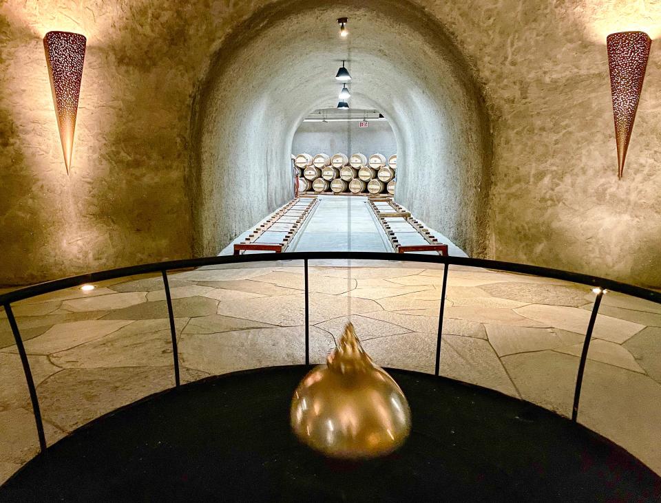 Stag’s Leap Wine Cellars’s VIP tour includes a look at the wine cave, where barrels of wine rest.