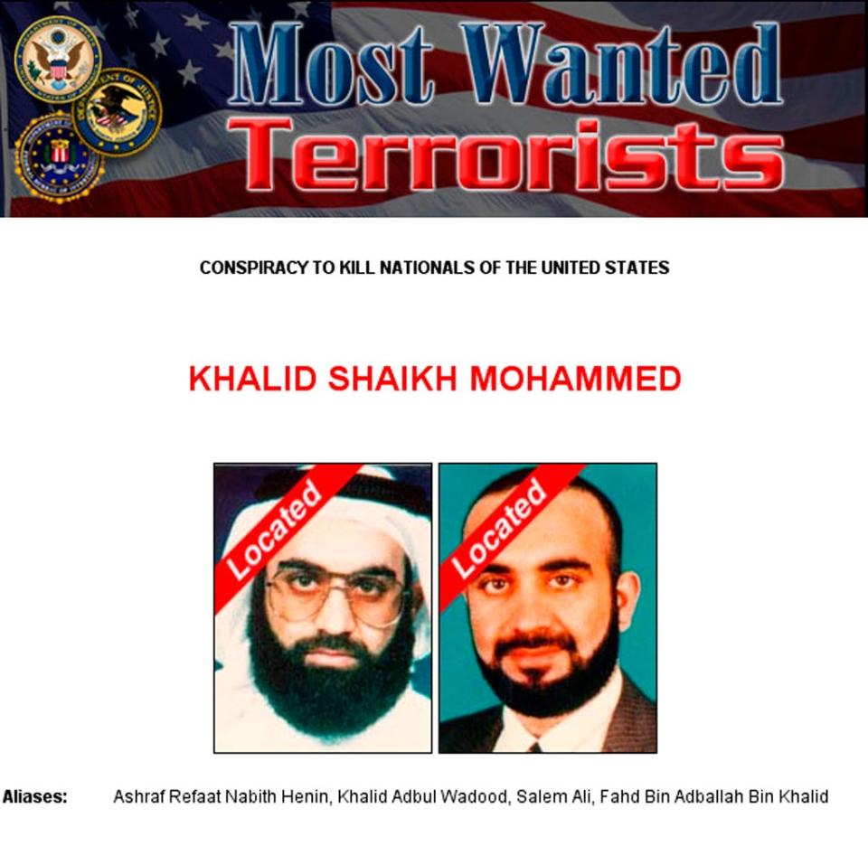 This image released by FBI website March 3, 2003, identifies Khalid Sheikh Mohammed as being located.