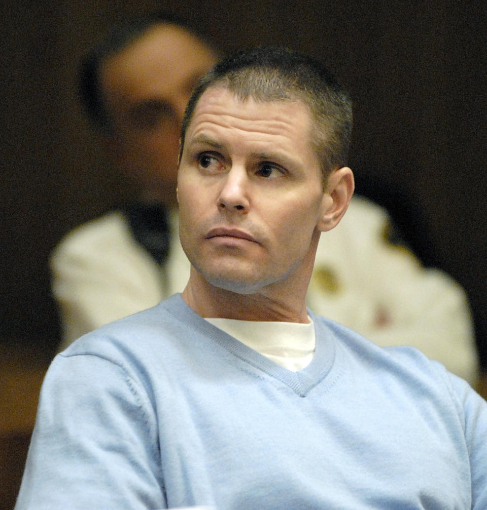 In this April 14, 2009 photo, Fotios "Freddy" Geas appears for a court proceeding in his defense in the Al Bruno murder case, in Springfield, Mass. Geas and at least one other inmate are being investigated as suspects in the slaying of former Boston crime boss James "Whitey" Bulger, who was killed behind bars on Tuesday, Oct. 30, 2018, less than 24 hours after being transferred to a federal prison in West Virginia, according to a former investigator briefed on the matter. The death of notorious Boston mobster James “Whitey” Bulger marks the third inmate to be killed at a West Virginia federal prison in the last six months. (Don Treeger /The Republican via AP)