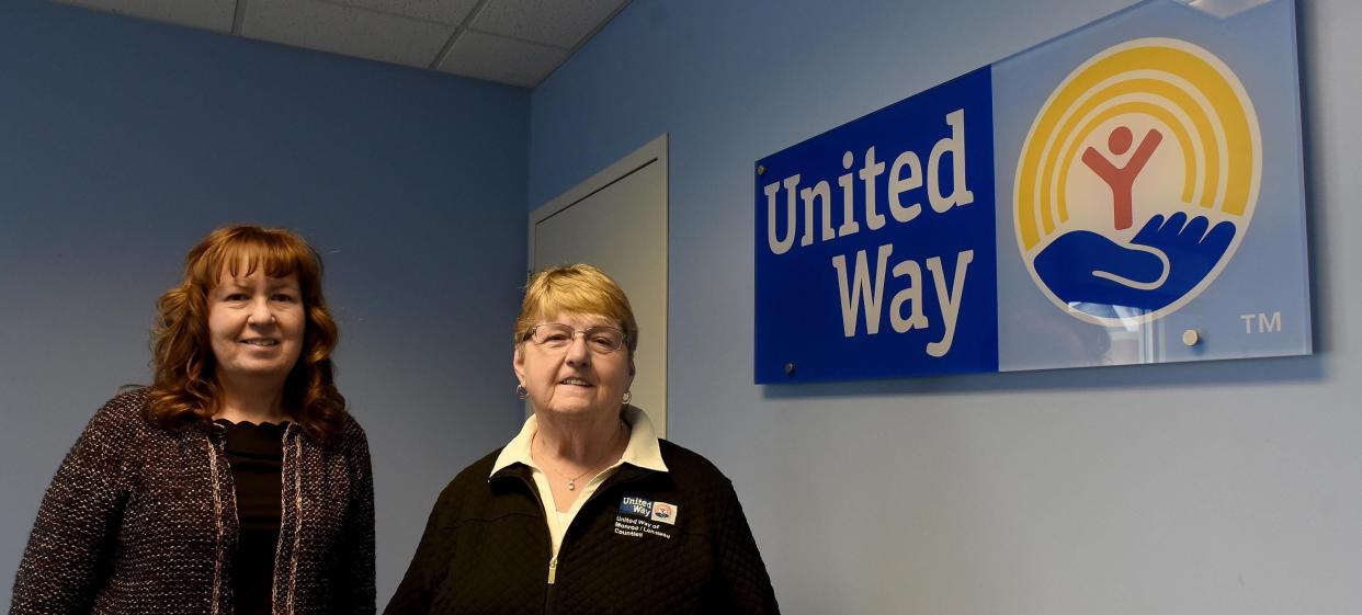 Laura Schultz Pipis (left) has replaced the retiring Connie Carroll (right) as Executive Director of the United Way of Monroe/Lenawee Counties.