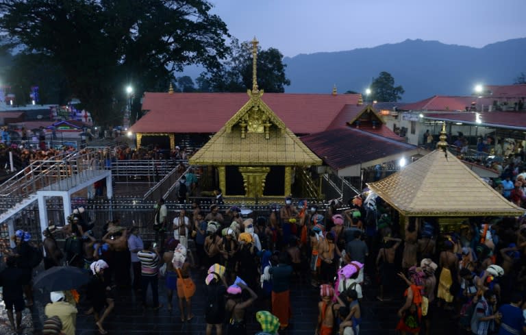 The Sabarimala temple in Kerala state has been at the centre of a prolonged showdown since India's top court overturned in September a ban on women aged 10 to 50 setting foot inside