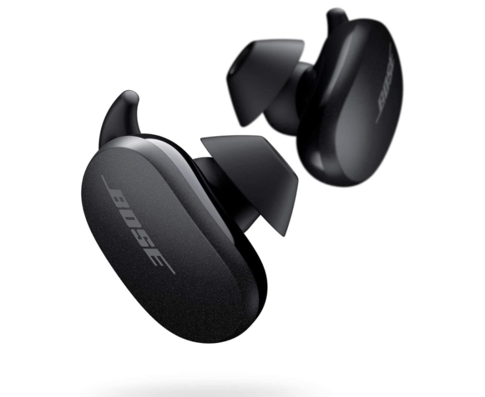 black wireless Bose QuietComfort Noise Cancelling Earbuds 