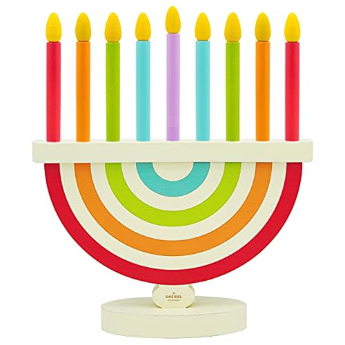 Hanukkah Children's Wooden Chanukah Menorah With Removable Candles