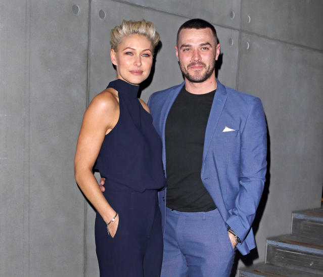 Emma Wills and Matt Willis at the launch party for new clothing line of 'Emma Willis for Next' at the Marylebone Hotel. (Photo by Keith Mayhew / SOPA Images/Sipa USA)