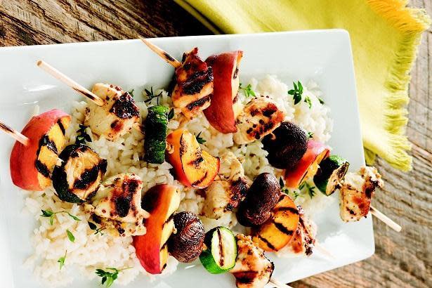 Grilled Chicken and Peach Kabobs