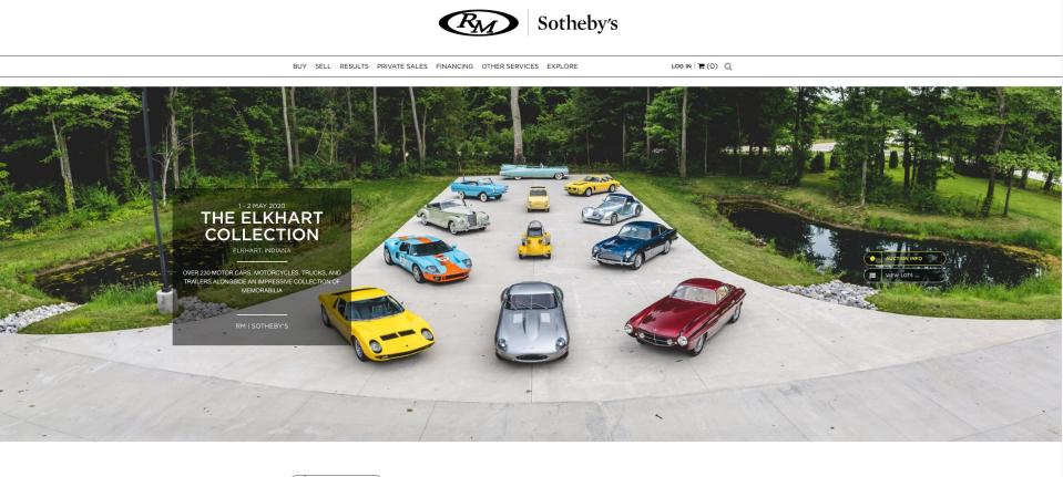 The website of auction house RM Sotheby’s features “The Elkhart Collection,” a group of cars owned by Najeeb Khan that were sold in 2020.