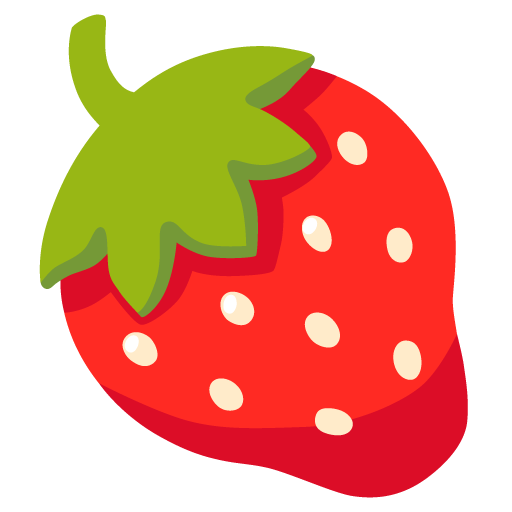 Image of strawberry emoji on Android