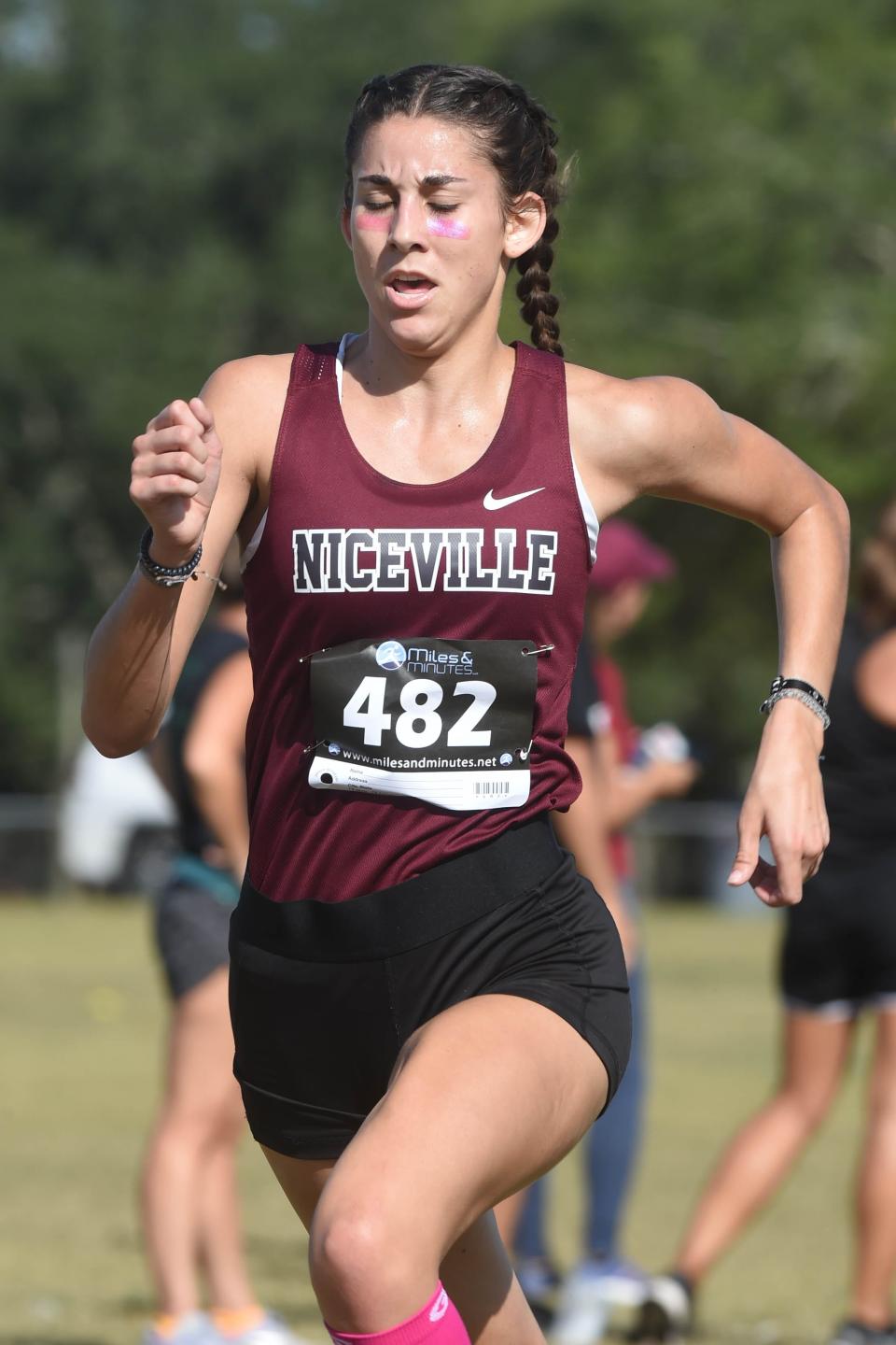 Niceville High School's Trinity Holland took second place in varsity girls division the Okaloosa County Cross Country Championships, held Thursday, Oct. 13, 2022 at the Howard Hill Soccer Complex in Niceville.