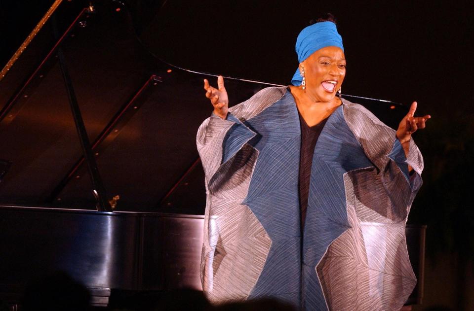 Accompanied by Mark Markham on piano, vocal legend Jessye Norman sings at Paine College's Gilbert-Lambuth Memorial Chapel in Augusta in 2002. An online event, "Jessye Norman at 75: A Celebration," is planned for Sept. 15.