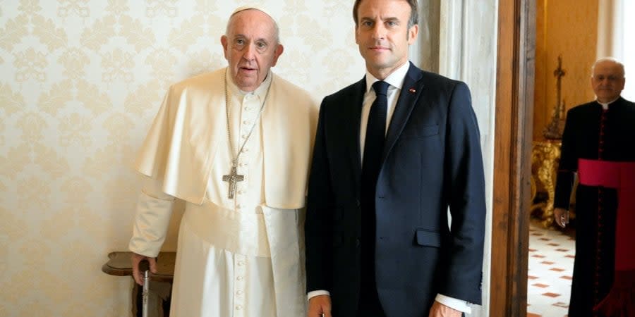 The Pope and Emmanuel Macron